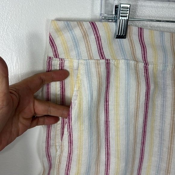 GAP Women's XL Linen Short Dotted Sun Stripe Multi Pull On Pockets NWT - Picture 5 of 15